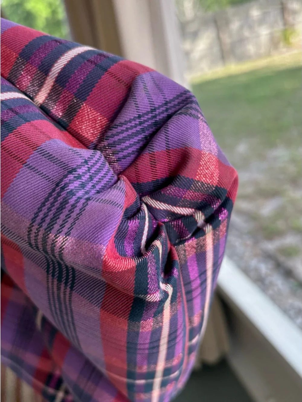 Coach Poppy Tartan Plaid Glam Tote +. Vertical Wristlet (Purple/Pink) 15886 - Picture 11 of 17